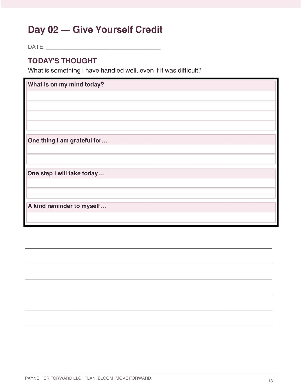 The 30-Day Growth Journal: Plan. Reflect. Grow. Become Her.