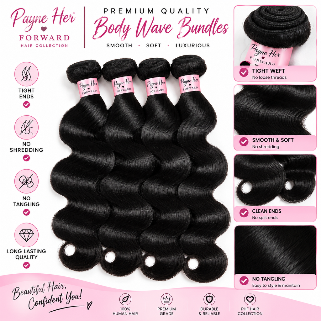 Body Wave, Hair Bundles, 22 Inch Hair, 20 Inch Hair, 18 Inch Hair, Hair Bundle Deal, PHF Hair Collection